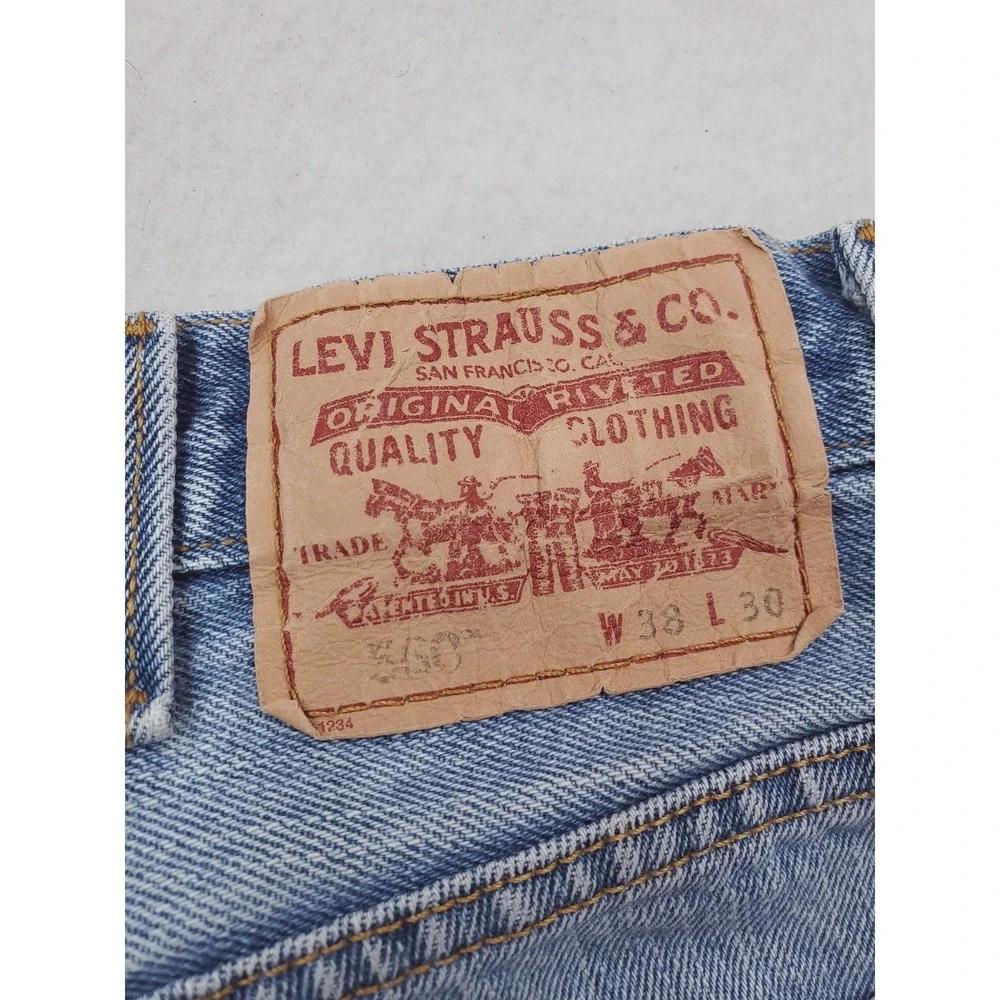 Levis 560 Jeans Mens 38x30 Blue Light Wash Comfort Fit Relaxed Tapered Denim Y2K